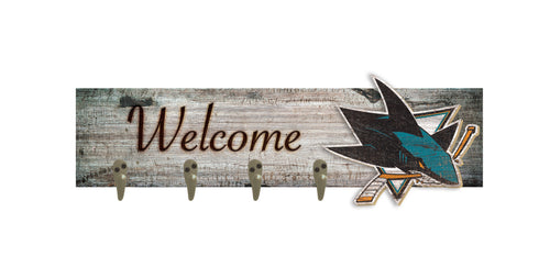 Wholesale NHL / H0873-Coat Hanger Welcome 6x24 / H0873-San Jose Sharks