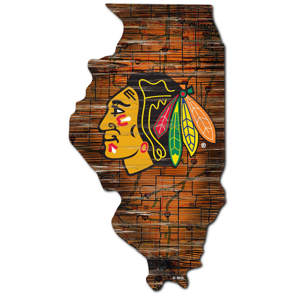 Wholesale NHL / H0894-Road Map Mini State 12in / H0894-Chicago Blackhawks