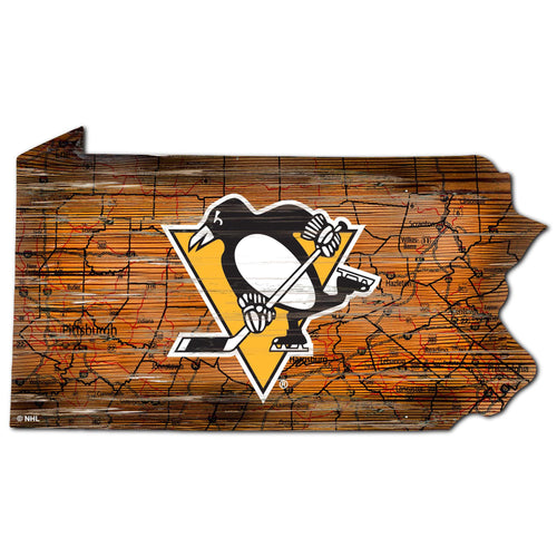 Wholesale NHL / H0894-Road Map Mini State 12in / H0894-Pittsburgh Penguins
