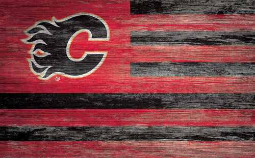 Wholesale NHL / H0940-American Flag 11x19 / H0940-Calgary Flames