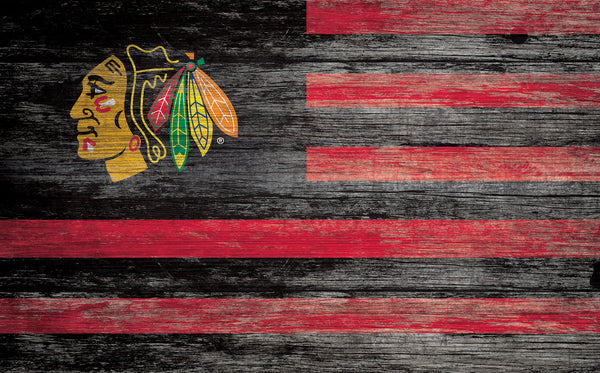 Wholesale NHL / H0940-American Flag 11x19 / H0940-Chicago Blackhawks