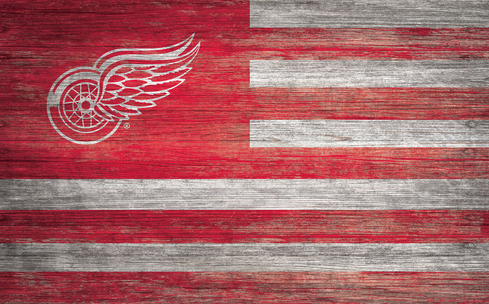 Wholesale NHL / H0940-American Flag 11x19 / H0940-Detroit Red Wings