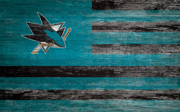 Wholesale NHL / H0940-American Flag 11x19 / H0940-San Jose Sharks