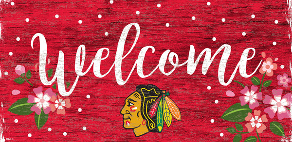 Wholesale NHL / H0964-Welcome Floral 6x12 / H0964-Chicago Blackhawks