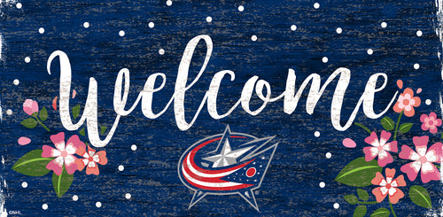 Wholesale NHL / H0964-Welcome Floral 6x12 / H0964-Columbus Blue Jackets