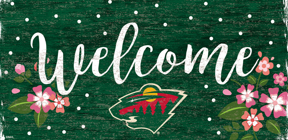 Wholesale NHL / H0964-Welcome Floral 6x12 / H0964-Minnesota Wild