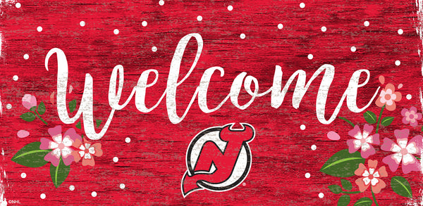 Wholesale NHL / H0964-Welcome Floral 6x12 / H0964-New Jersey Devils