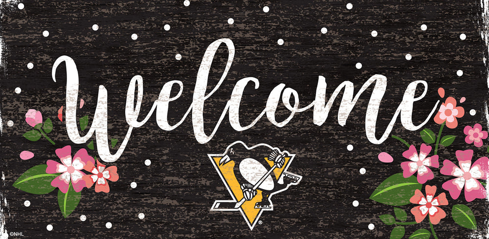 Wholesale NHL / H0964-Welcome Floral 6x12 / H0964-Pittsburgh Penguins