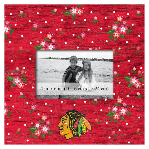Wholesale NHL / H0965-Floral 10x10 Frame / H0965-Chicago Blackhawks