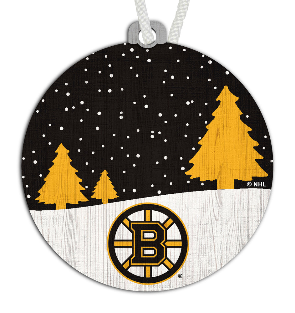 Wholesale NHL / H0978-Snow Scene Ornament / H0978-Boston Bruins