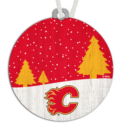 Wholesale NHL / H0978-Snow Scene Ornament / H0978-Calgary Flames