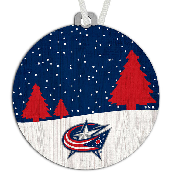 Wholesale NHL / H0978-Snow Scene Ornament / H0978-Columbus Blue Jackets