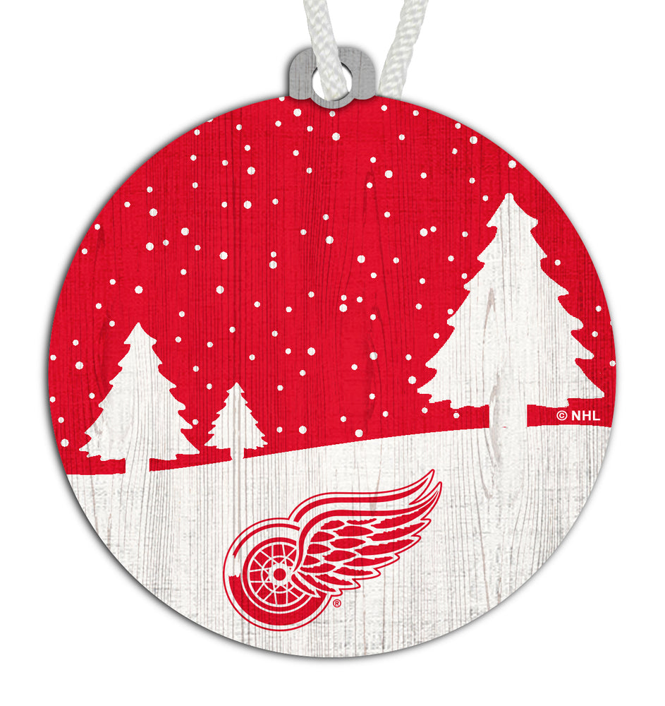 Wholesale NHL / H0978-Snow Scene Ornament / H0978-Detroit Red Wings