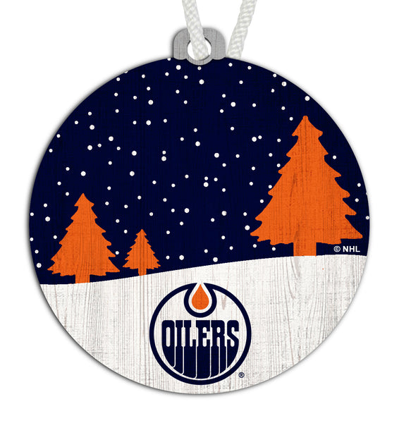 Wholesale NHL / H0978-Snow Scene Ornament / H0978-Edmonton Oilers