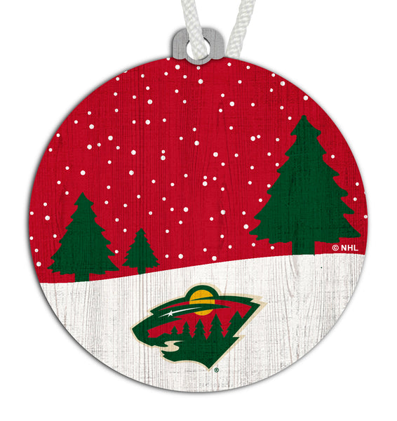 Wholesale NHL / H0978-Snow Scene Ornament / H0978-Minnesota Wild