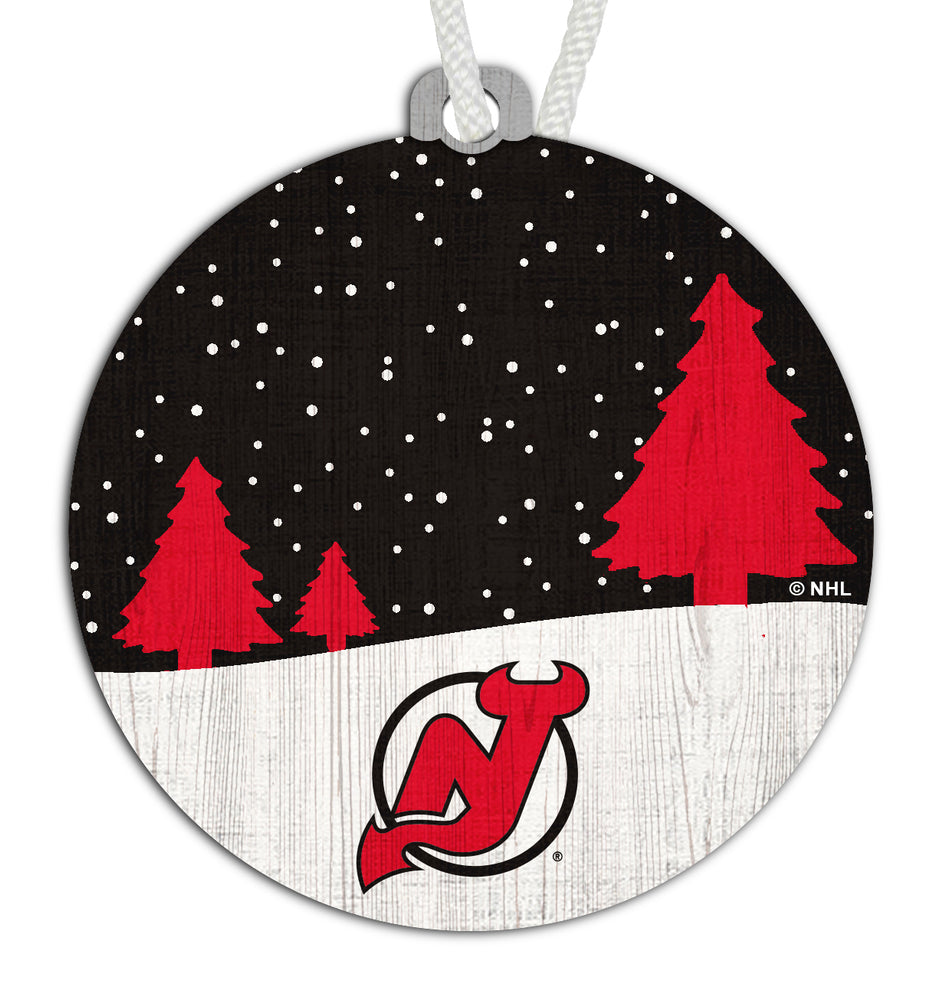 Wholesale NHL / H0978-Snow Scene Ornament / H0978-New Jersey Devils