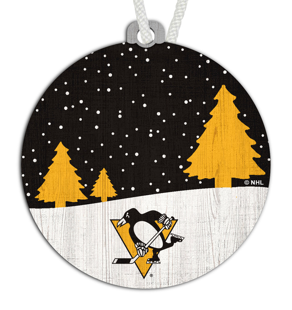 Wholesale NHL / H0978-Snow Scene Ornament / H0978-Pittsburgh Penguins