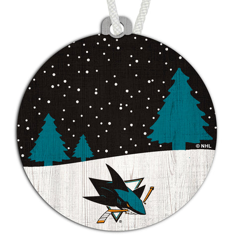 Wholesale NHL / H0978-Snow Scene Ornament / H0978-San Jose Sharks