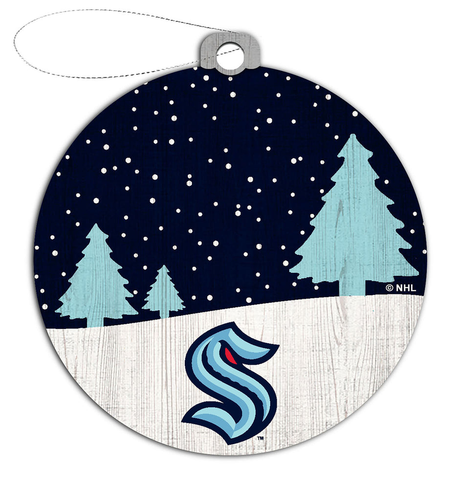 Wholesale NHL / H0978-Snow Scene Ornament / H0978-Seattle Kraken