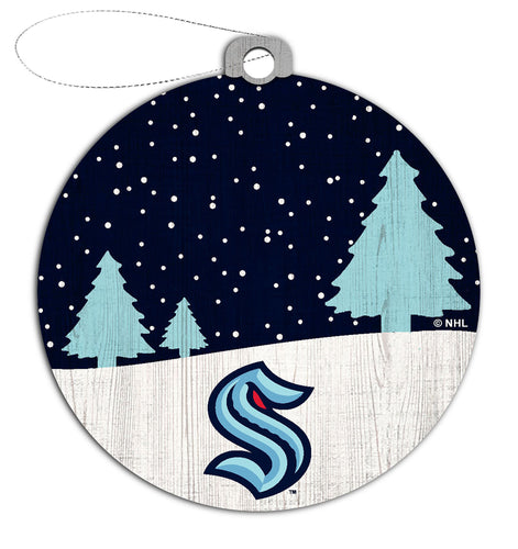 Wholesale NHL / H0978-Snow Scene Ornament / H0978-Seattle Kraken