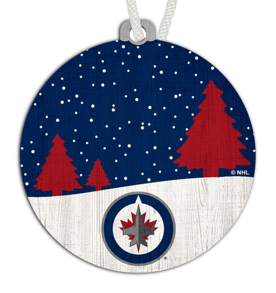 Wholesale NHL / H0978-Snow Scene Ornament / H0978-Winnipeg Jets