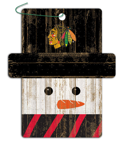 Wholesale NHL / H0980-Snowman Ornament 4.5in / H0980-Chicago Blackhawks