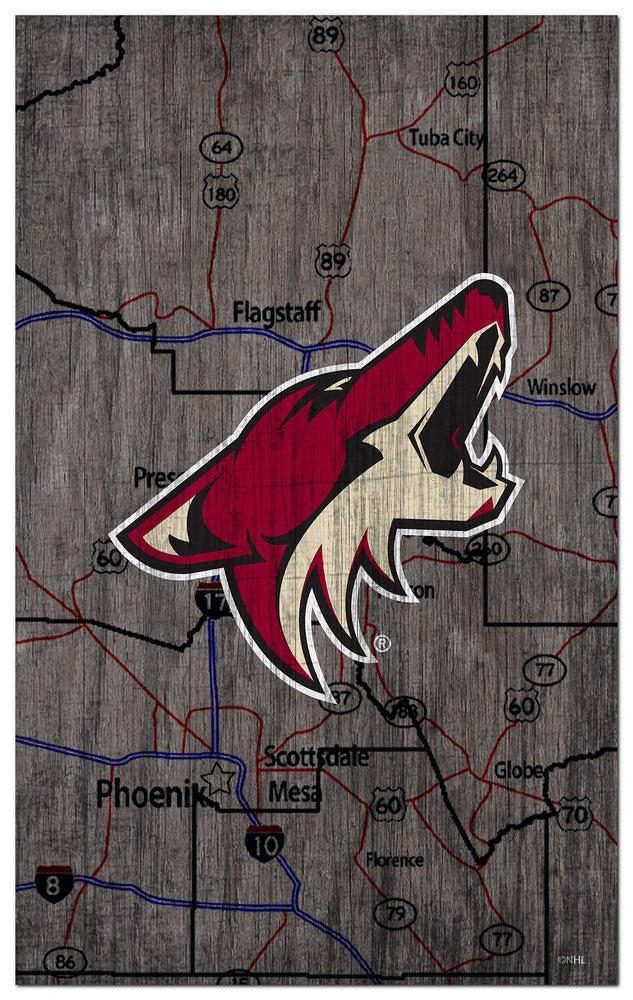 Wholesale NHL / H0985-City Map 11x19 / H0985-Arizona Coyotes