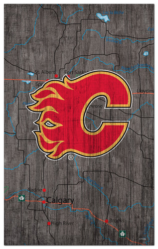 Wholesale NHL / H0985-City Map 11x19 / H0985-Calgary Flames