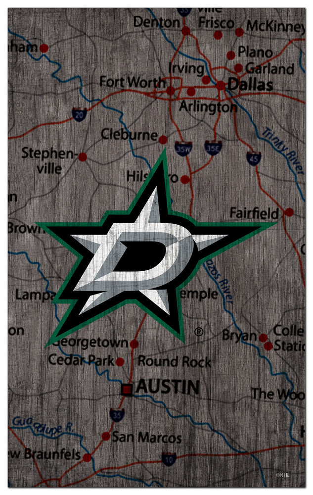 Wholesale NHL / H0985-City Map 11x19 / H0985-Dallas Stars