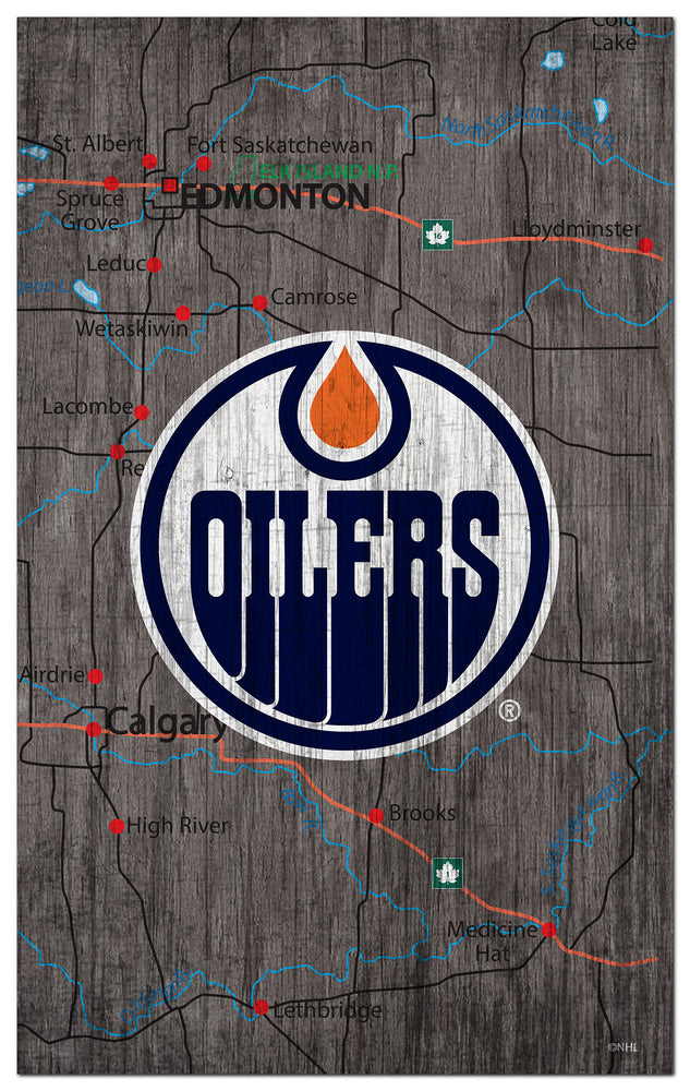 Wholesale NHL / H0985-City Map 11x19 / H0985-Edmonton Oilers