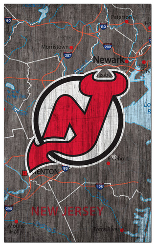 Wholesale NHL / H0985-City Map 11x19 / H0985-New Jersey Devils