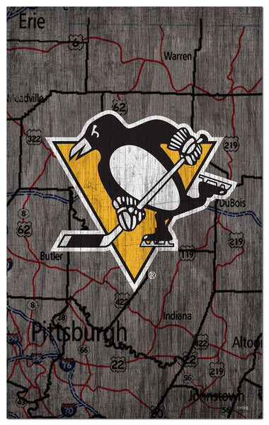 Wholesale NHL / H0985-City Map 11x19 / H0985-Pittsburgh Penguins