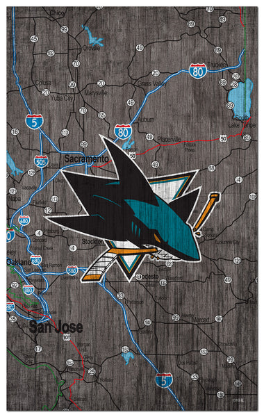 Wholesale NHL / H0985-City Map 11x19 / H0985-San Jose Sharks