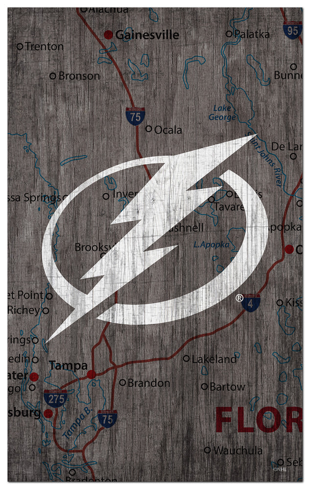 Wholesale NHL / H0985-City Map 11x19 / H0985-Tampa Bay Lightning