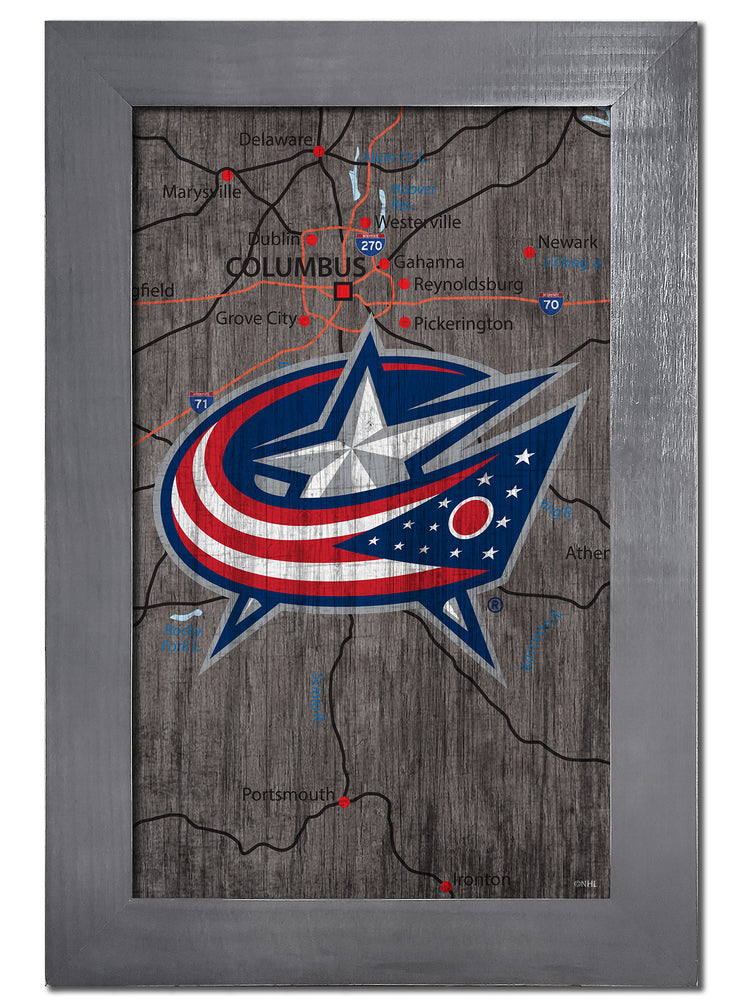 Wholesale NHL / H0985F-City Map 11x19 / H0985F-Columbus Blue Jackets