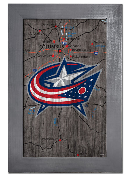 Wholesale NHL / H0985F-City Map 11x19 / H0985F-Columbus Blue Jackets