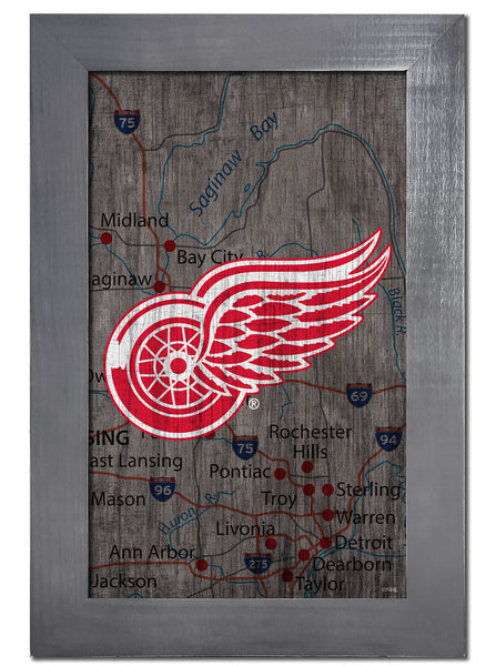 Wholesale NHL / H0985F-City Map 11x19 / H0985F-Detroit Red Wings