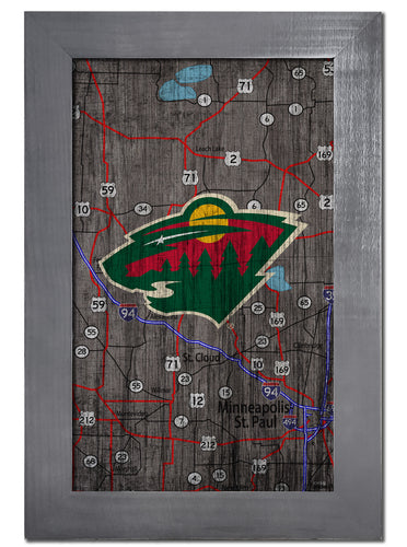 Wholesale NHL / H0985F-City Map 11x19 / H0985F-Minnesota Wild