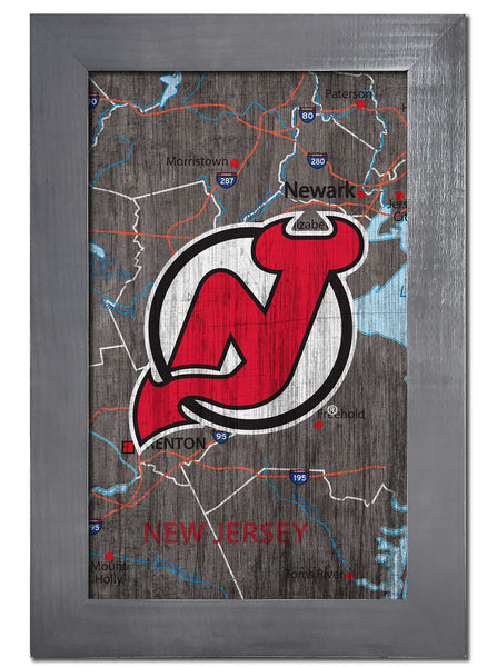 Wholesale NHL / H0985F-City Map 11x19 / H0985F-New Jersey Devils