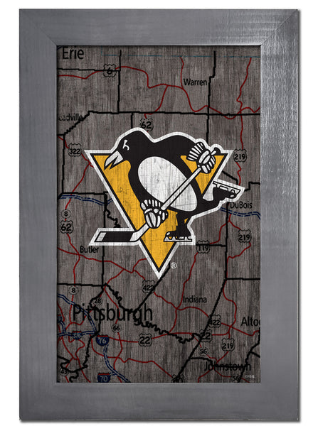 Wholesale NHL / H0985F-City Map 11x19 / H0985F-Pittsburgh Penguins