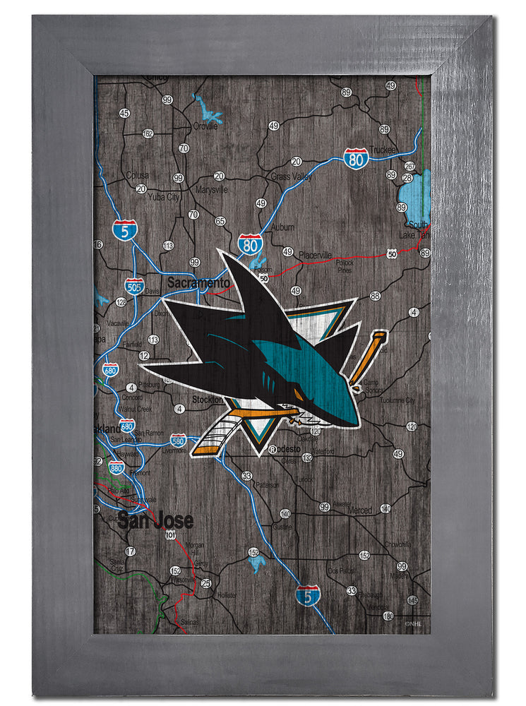 Wholesale NHL / H0985F-City Map 11x19 / H0985F-San Jose Sharks