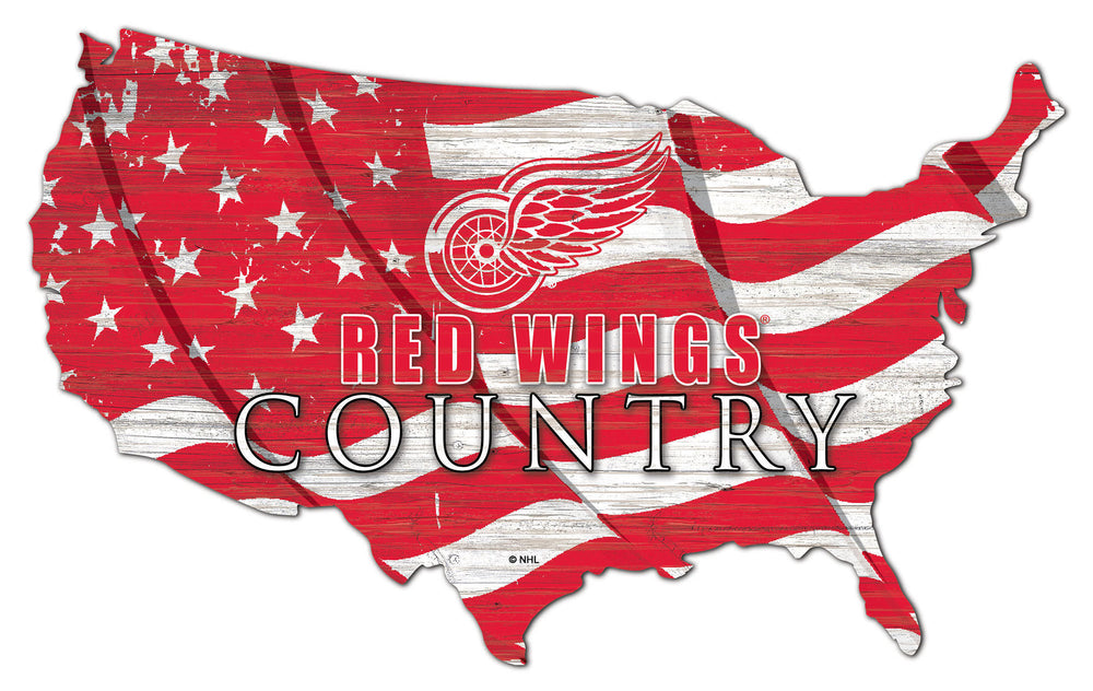 Wholesale NHL / H1001-USA Flag Cutout / H1001-Detroit Red Wings