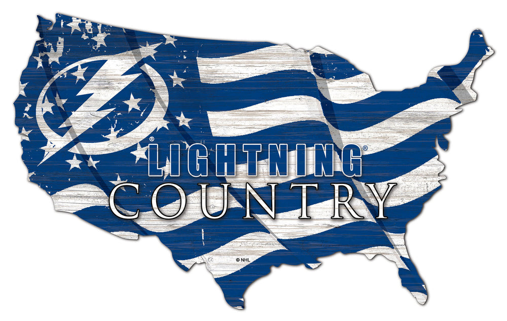 Wholesale NHL / H1001-USA Flag Cutout / H1001-Tampa Bay Lightning