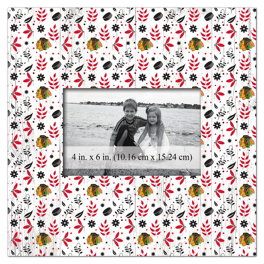 Wholesale NHL / H1004-Floral Pattern 10x10 Frame / H1004-Chicago Blackhawks