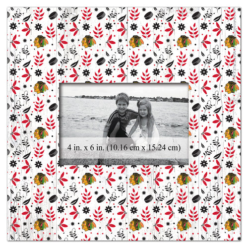 Wholesale NHL / H1004-Floral Pattern 10x10 Frame / H1004-Chicago Blackhawks