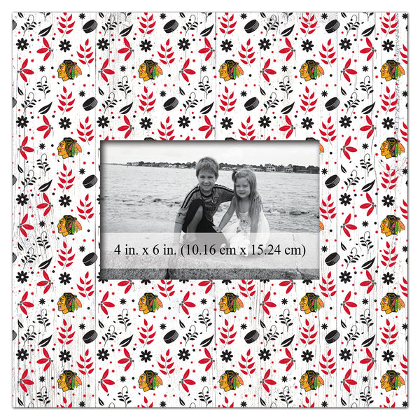 Wholesale NHL / H1004-Floral Pattern 10x10 Frame / H1004-Chicago Blackhawks