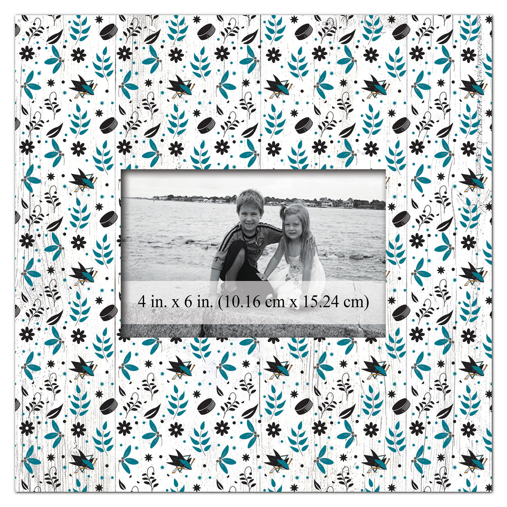 Wholesale NHL / H1004-Floral Pattern 10x10 Frame / H1004-San Jose Sharks