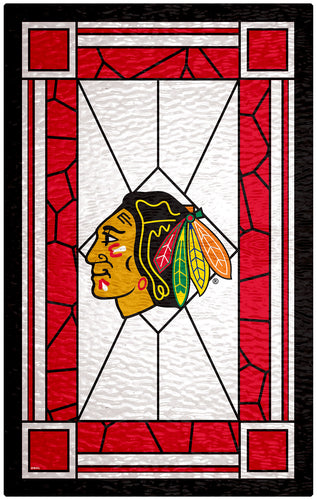 Wholesale NHL / H1017-Stained Glass 11x19 / H1017-Chicago Blackhawks