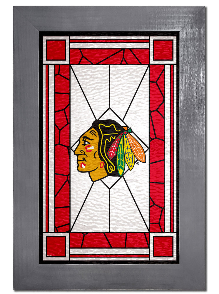 Wholesale NHL / H1017F-Stained Glass with frame / H1017-Chicago Blackhawks