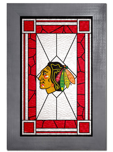 Wholesale NHL / H1017F-Stained Glass with frame / H1017-Chicago Blackhawks